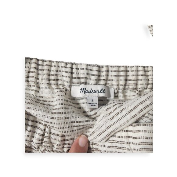 Madewell Cream Flutter-Sleeve Square-Neck Mini Dress in Striped Jacquard SZ S - Picture 7 of 7